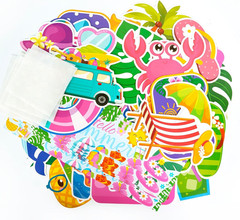 73 Pcs Hello Summer Cutouts for Bulletin Board Decorations – Hawaiian Tropical P