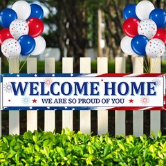 36 Pieces Welcome Home Banner Decoration Set, Large Fabric We Are So Proud of