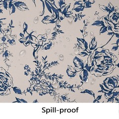 Bnejvif Modern Blue Floral Oval Tablecloth 54×72″ – Waterproof, Wrinkle-Free