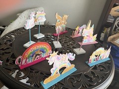 Unicorn Birthday Party Table Decoration Centerpiece Set Multicolor Paper