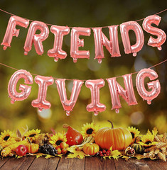 Friendsgiving Decorations Rose Gold Foil Letter 16 Inches Tall Balloons Banner T