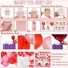 Berry First Birthday Decor Strawberry 1st Birthday Decorations for Girls with…
