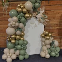 Sage Green Balloons, 67pcs 12 Inch Sage Green White and Gold Confetti Party B…