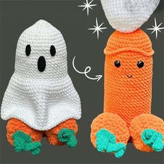 Halloween Crochet Set Ghost Pumpkin Ghost Handmade Crochet Stuffed Toy Festival