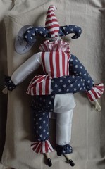 Patriotic Combo – 12″ Tinsel Puppy & 18″ Sugar Loaf Jester Clown Doll Plush
