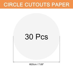 30 PCS White 8 Inch Round Circle Cutouts Paper 200gsm 75lb Cardstock Craft