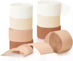 Wedding Party Decorations, 8 Rolls Creamy White Crepe Paper Streamers for Boho W