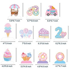 Two Sweet Party Honeycomb Centerpieces 12Pcs Donut 2nd Birthday Party Decorat…