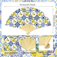 24Pc Amalfi Coast Lemon Party Fans Capri Italian Wedding Decor