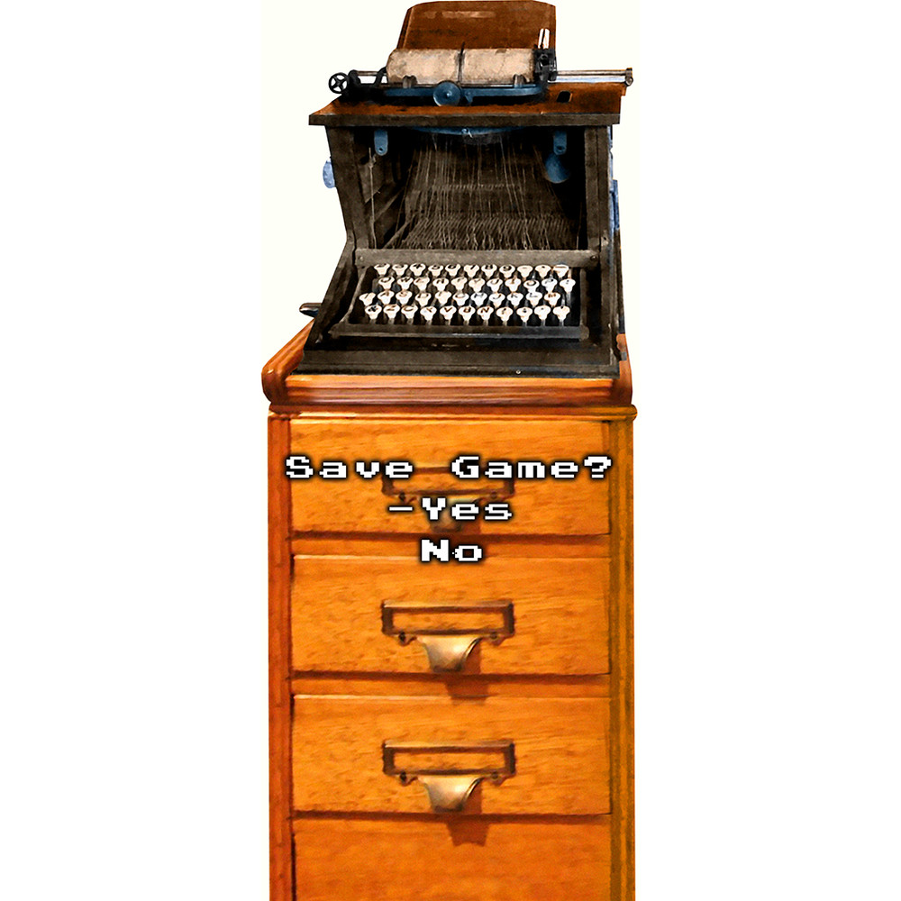 H12009 Video Game Survival Horror Evil Save Typewriter Cardboard Cutout Standup