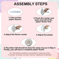 Pink Paper Flowers Decoration Blush Cream Colorful Pom Poms Wall Decor Party