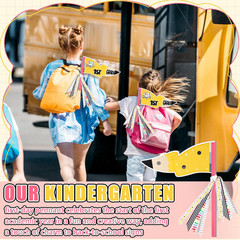 23 Pcs Pencil Style First & Last Day of School Wood Flag Kit with Ribbons and Re