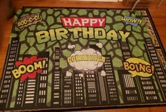 7×5 ft Cartoon Superhero Comic Birthday Backdrop Tapestry Decor Banner