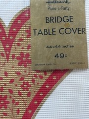 Vtg Hallmark BRIDGE Square Table Cover 44″x44″ NEW