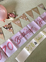 70th Birthday Party Pack, Balloons, banner, Happy 70th Birthday bunting, Sash