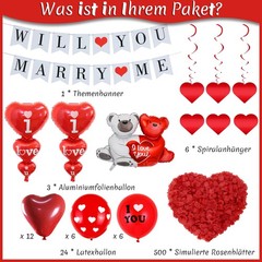 Will You Marry Me Decorations – 534 Pcs Proposal Decorations Kit Love-Bear I …