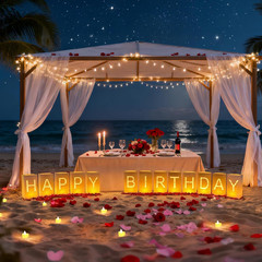 Happy Birthday Decorations for Women Men, Light up Letters Luminary Bags with 30
