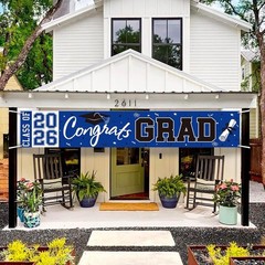 2026 Graduation Yard Sign, Large Congrats Grad Yard Banner Class Of 2026 (blue)