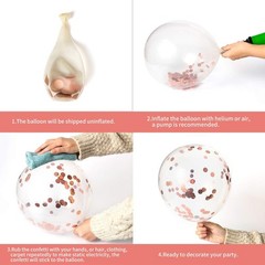 Rose Gold 50th Confetti Latex Balloons, Woman Happy 50 Years Birthday Party B…