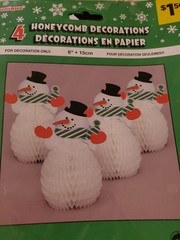 Unique Frosty Fun SNOWMAN Honeycomb Decorations – 7″ (4 Count) – Kids Fun NEW
