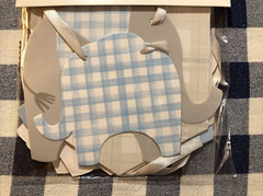 New Elephant It’s A Boy Table Decor and Banner Blue Gray White