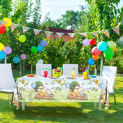3PCS Blue Winnie Bear Baby Shower Tablecloths, Bear Baby Shower Winnie Bear Tabl