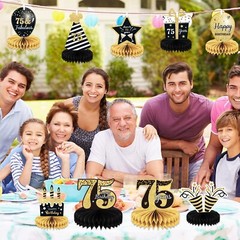 9 Pieces 75th Birthday decorations 75th birthday centerpieces for Tables Deco…