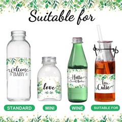 39 Pcs Baby Shower Water Bottle Labels Greenery Plant Baby Shower Bottle Stic…