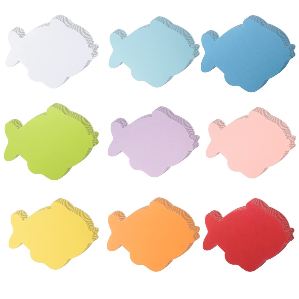 72 Pieces Large Fish Cutouts Paper Fish Shapes Assorted Color Ocean Fish Cut …