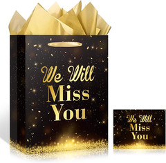Farewell Going Away Party Decorations We Will Miss You Gift Bags with Wrapping P