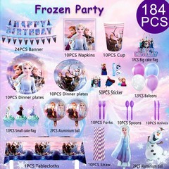 Frozen Party Decorations Disney Princess Birthday Tableware Plate Cups Balloons