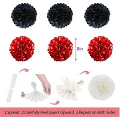Black and Red Happy Birthday Decorations for Men Women Boys Girls, Red Birthd…