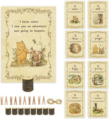 8Pcs Classic Pooh Baby Shower Centerpieces, Double Side Winnie Quotes Party C…