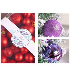 3/4/5cm Mixed Size Ornaments 44pcs/box Shatterproof Plastic Balls Set for Tree