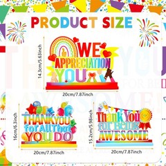 3pcs Employee Appreciation Decorations Thank You Table Centerpieces Wood Sign