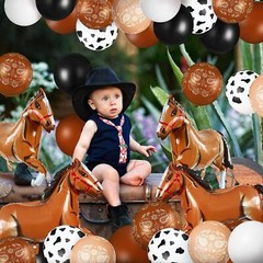 52 Pcs Horse Balloons Cowboy Party Decorations Bandana Balloons Cowgirl
