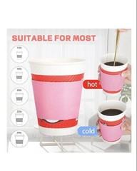 60 Pieces Disposable Coffee Cup Sleeves Corrugated, Coffee Cup Sleeves Holder