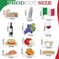 24 Pcs Italian Cutout Decorations Italy International Global Party Supplies Set