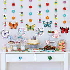 Butterfly Flower Decorations – 8 Pack Spring Flower Butterfly Hanging Party Deco