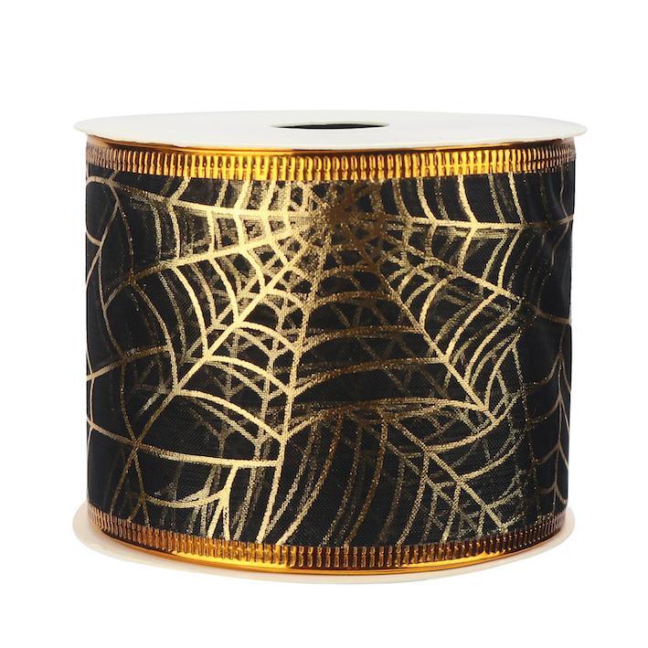 Wired Organza Spiders Web 63mm x 9m Halloween Ribbon, Party