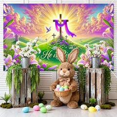 Happy Easter Banner Easter Outdoor Decoration Festival 71×43 Inch Photo Booth Ba