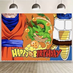 Happy Birthday Backdrop Dragon Ball Anime For Birthday Party 5 x 3 ft Character