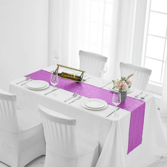 2 Packs 12 x 108 inches Lavender Sequin Table Runner, Glitter Lavender Purple Ta