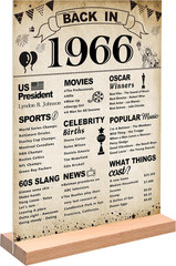 60Th Birthday Party Decorations, Vintage Back in 1966 Poster Acrylic Sign with S