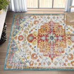 Door Mat Indoor Entrance 2×3 Rug Machine Washable Boho Floral Small Area Rug …