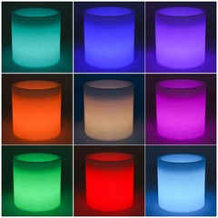 LED Large Round Barrel Flower Pot Flower Pot for Outdoor Courtyard Decoration