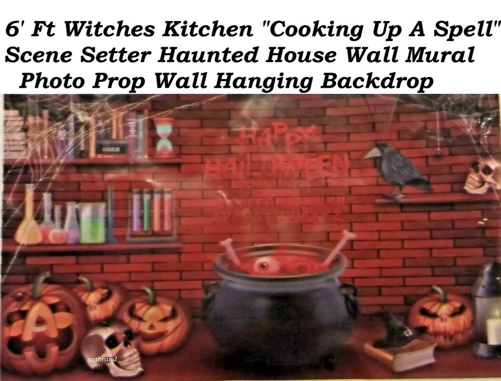 Witches Spell Photo Prop Wall Backdrop Scene Setter Haunted Halloween party