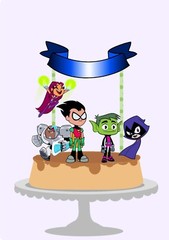 Personalized Teen Titans Cake Topper
