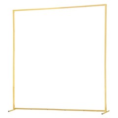 Square Gold Metal Arch Backdrop Stand, 6.6 x 6.6 ft, Stable, Easy Assembly for