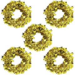 5 Rolls 130 Ft Gold Tinsel Stars Garland Star Tinsel Wire Garland for Home